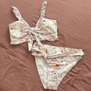 White Floral Bikini